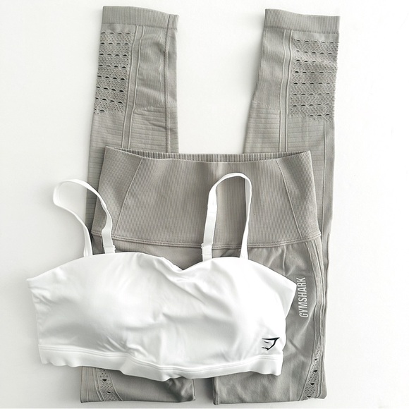 Gymshark M/L Energy Seamless Leggings & Cut Out Bandeau Sports Bra Set